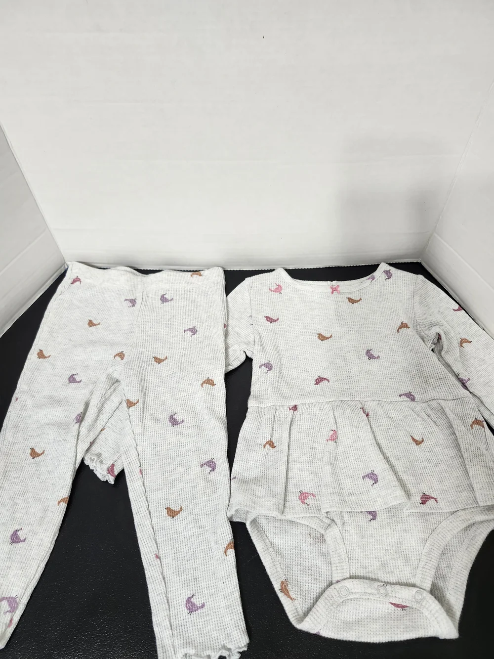 Girls 24 Months Long Sleeve Pant Sets Matching 2 Piece Set Bird Hearts Ruffle
